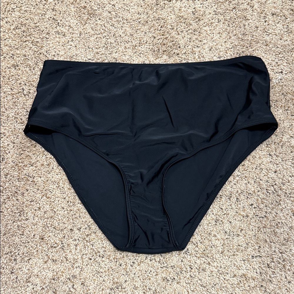 Black High Waist Bikini Bottom - Women Swim Bikinis
